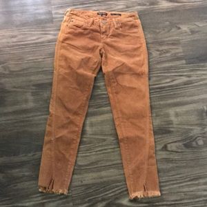 orange ribbed jeans
